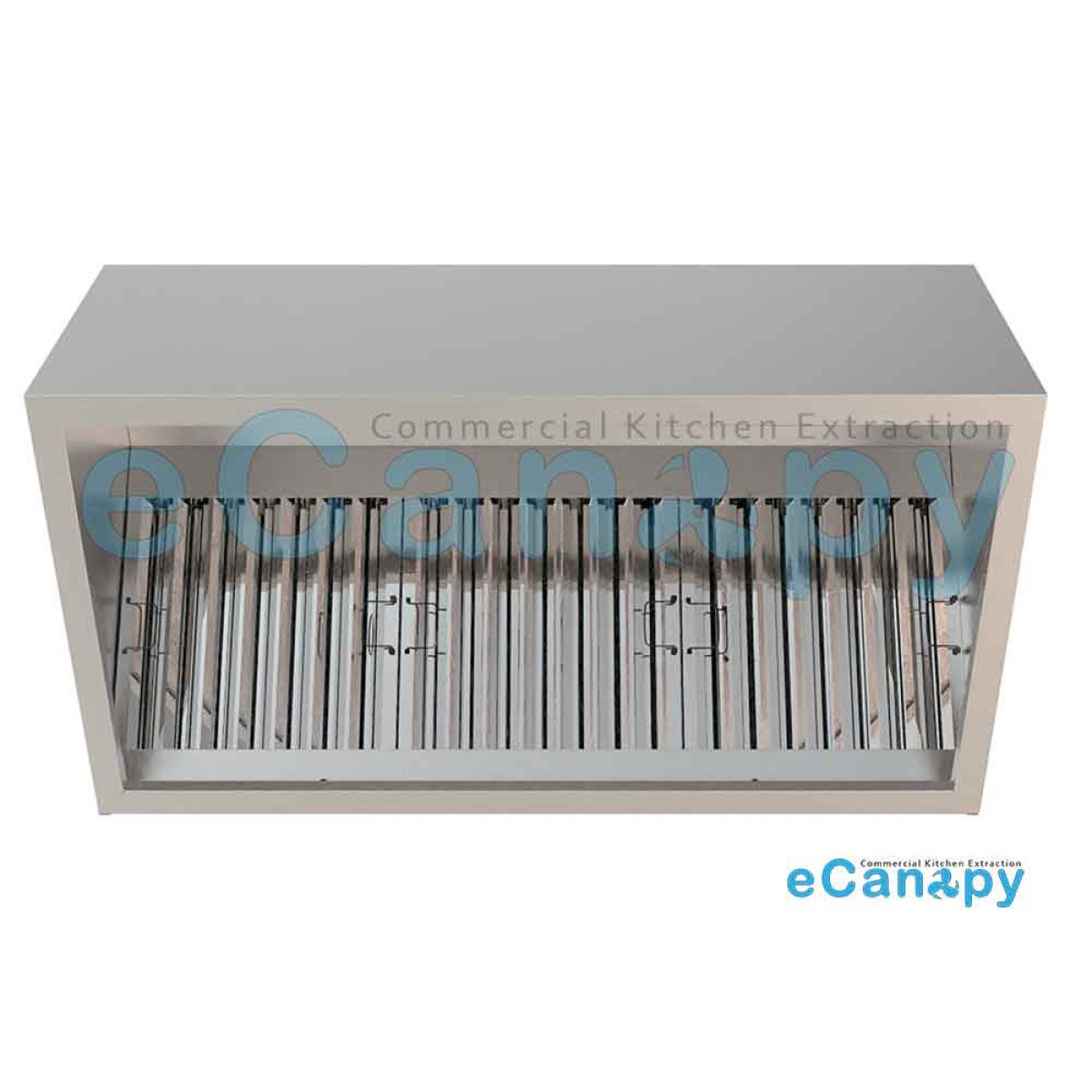 Commercial Taper Extraction Canopy Hood 1500 mm Wide With Grease Filter