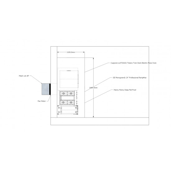 Commercial Kitchen Extraction Hood 2440mm Kit Commercial Kitchen Extraction Hood 2440mm Kit
