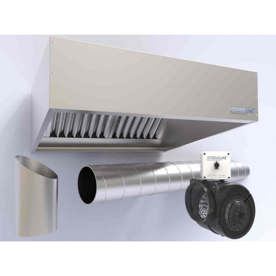 Commercial Kitchen Extraction Canopy Hood Kit 1200 mm and GI Kit 25mm Solenoid Commercial Kitchen Extraction Canopy Hood Kit 1200 mm and GI Kit 25mm Solenoid