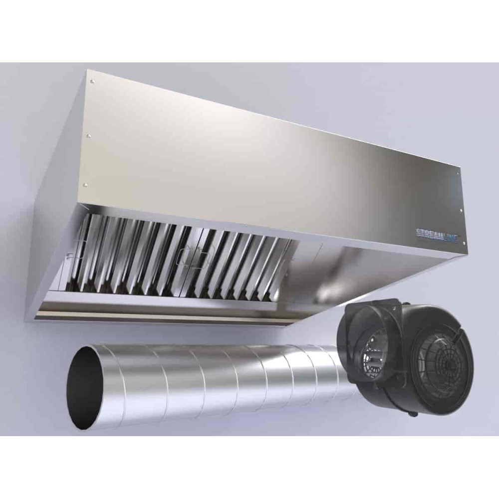 Commercial Kitchen Extractor Hood Kit 1500mm Plus Extra Duct