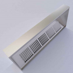 Commercial Taper Extraction Canopy Hood 3500 mm Wide With Grease Filter