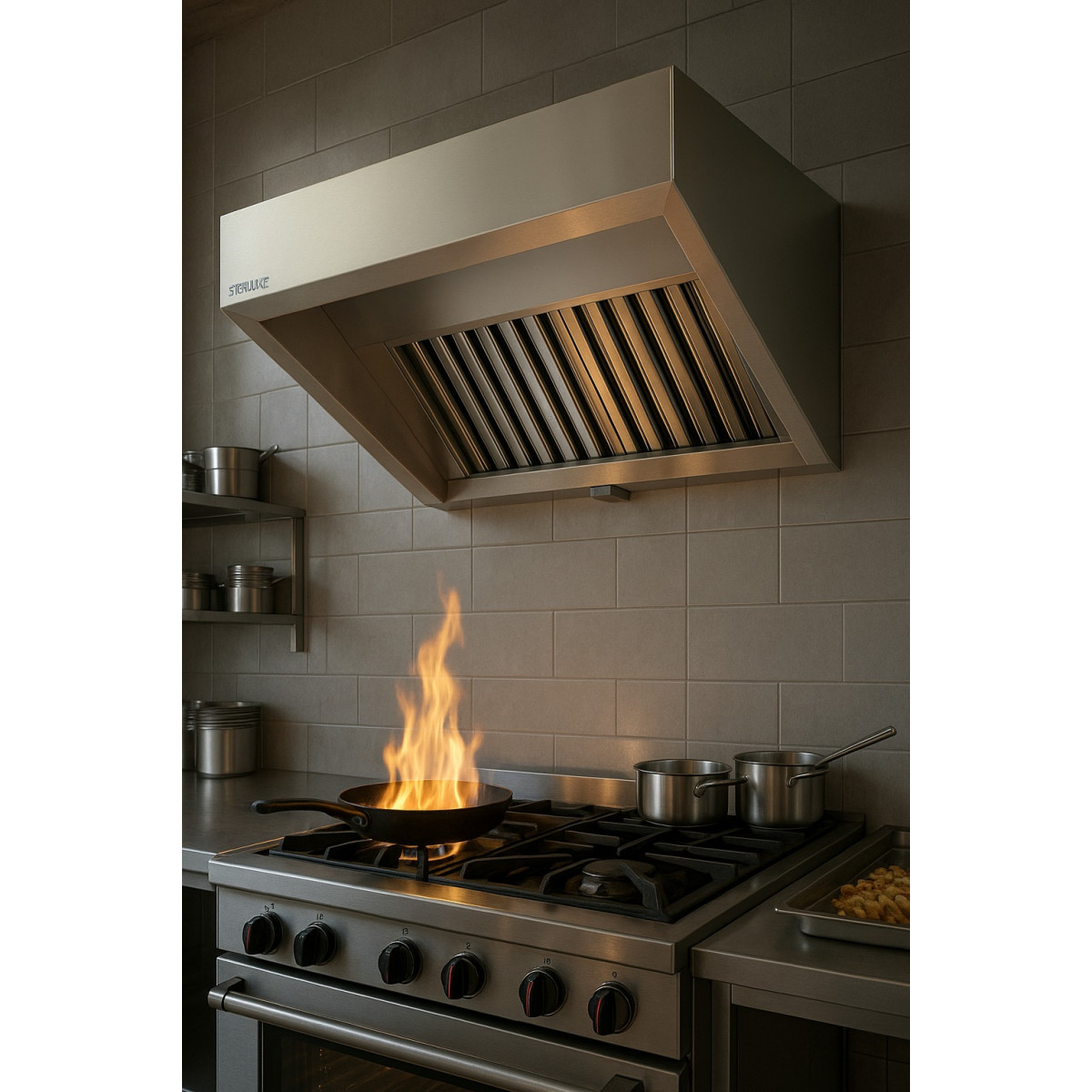 1200mm Stainless Steel Commercial Kitchen Extractor Fan Kit with Fan Box 1200mm Stainless Steel Commercial Kitchen Extractor Fan Kit with Fan Box