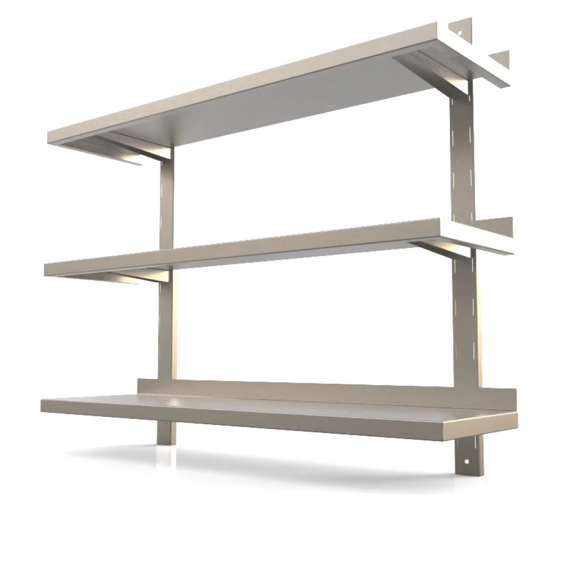 View of Height Adjustable Kitchen Wall Shelves - Stainless Steel ...