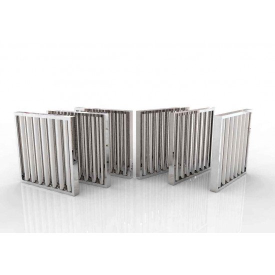 Commercial Kitchen Baffle Grease Filters 495mm Box Of 6